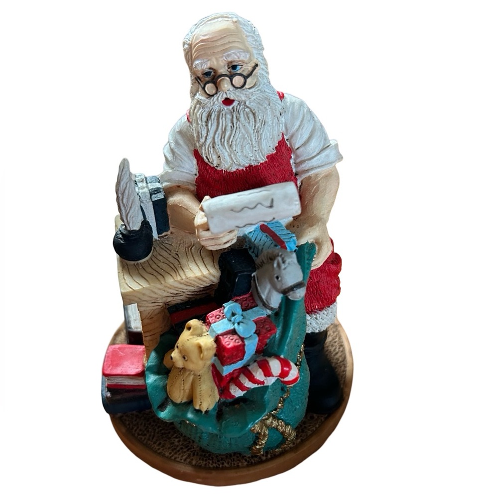 Vintage 1993 Santa Claus Saint Nicholas Christmas List Statue